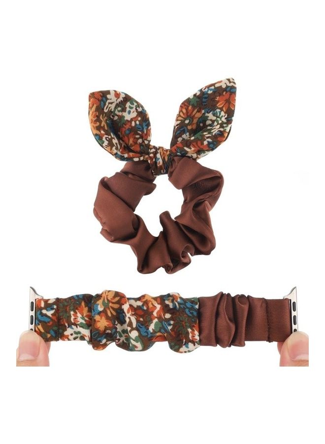 HuHa - Butterfly Pattern Hair Ring Cloth Watch Strap For Apple Watch Series 7 45mm/6 & SE & 5 & 4 44mm/3 & 2 & 1 42mm Multicolour - Image 1