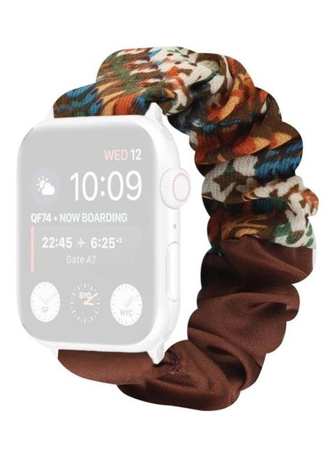Butterfly Pattern Hair Ring Cloth Watch Strap For Apple Watch Series 7 45mm/6 & SE & 5 & 4 44mm/3 & 2 & 1 42mm Multicolour