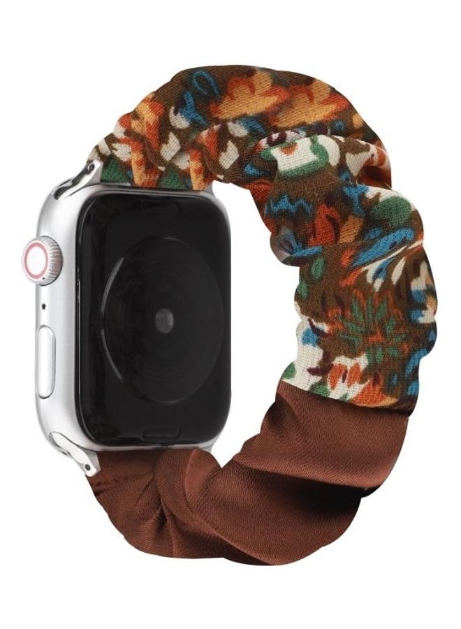 HuHa - Butterfly Pattern Hair Ring Cloth Watch Strap For Apple Watch Series 7 45mm/6 & SE & 5 & 4 44mm/3 & 2 & 1 42mm Multicolour - Image 1