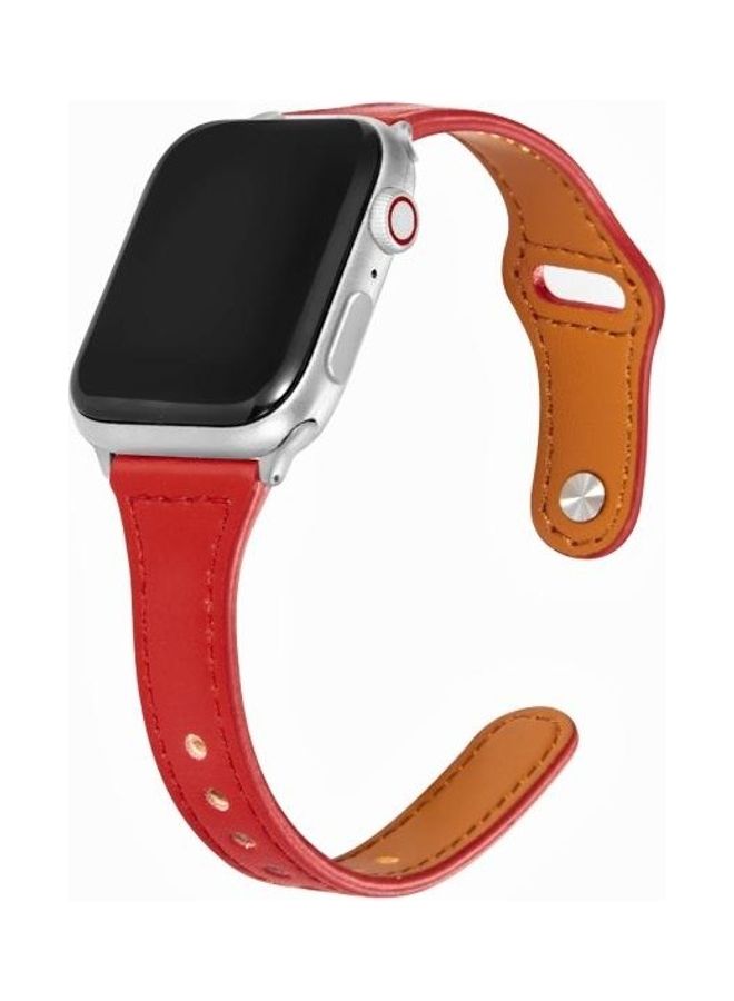 HuHa Watch Strap For Apple Watch Series 7 45mm/6 & Se & 5 & 4 44mm/3 & 2 & 1 42mm Red - Image 3
