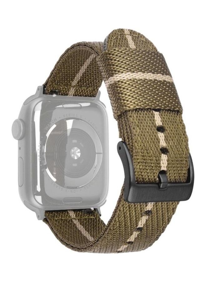 HuHa Ethnic Replacement Watchband For Apple Watch Series 1/2/3/4/5/6/7/SE 38-40-41mm Brown/Beige - Image 1