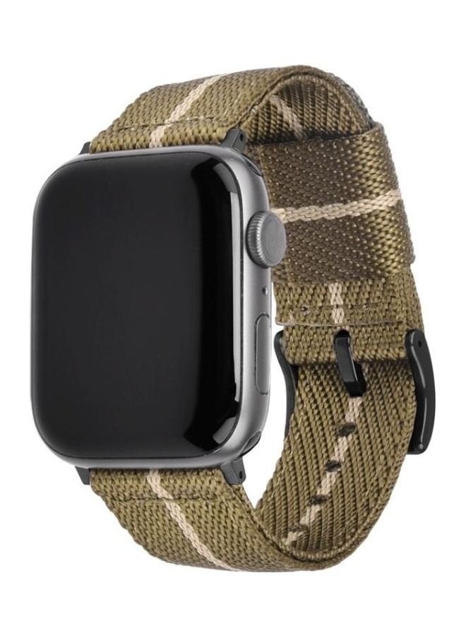 HuHa Ethnic Replacement Watchband For Apple Watch Series 1/2/3/4/5/6/7/SE 38-40-41mm Brown/Beige - Image 2