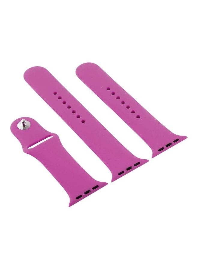 HuHa - Rubber Sport Watchband with Pin-and-tuck Closure For Apple Watch Series 7/6/SE/5/4/3/2/1 42/44/45mm Dragon Fruit - Image 1