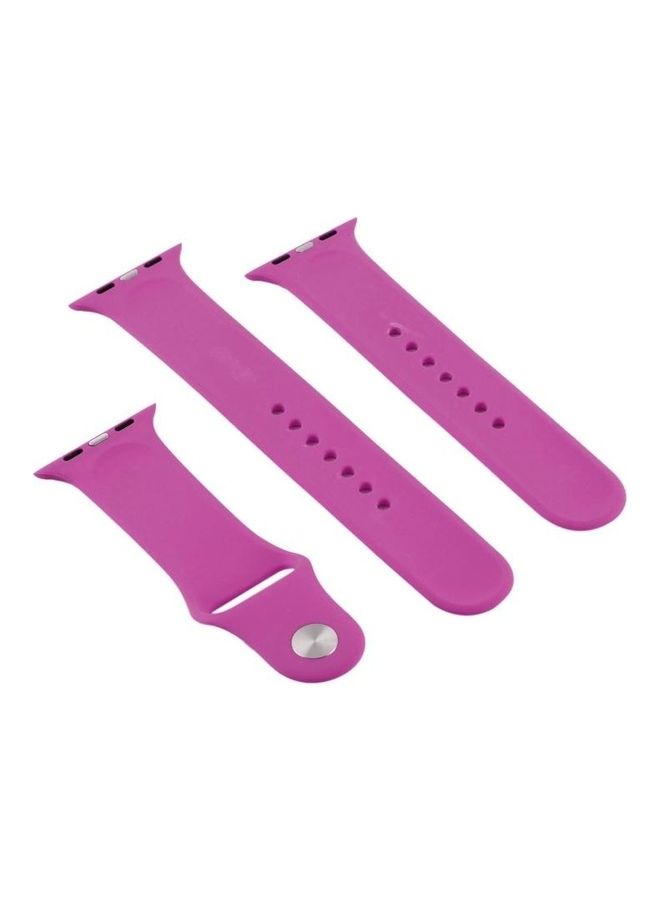 HuHa - Rubber Sport Watchband with Pin-and-tuck Closure For Apple Watch Series 7/6/SE/5/4/3/2/1 42/44/45mm Dragon Fruit - Image 1