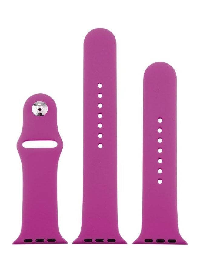 HuHa - Rubber Sport Watchband with Pin-and-tuck Closure For Apple Watch Series 7/6/SE/5/4/3/2/1 42/44/45mm Dragon Fruit - Image 1