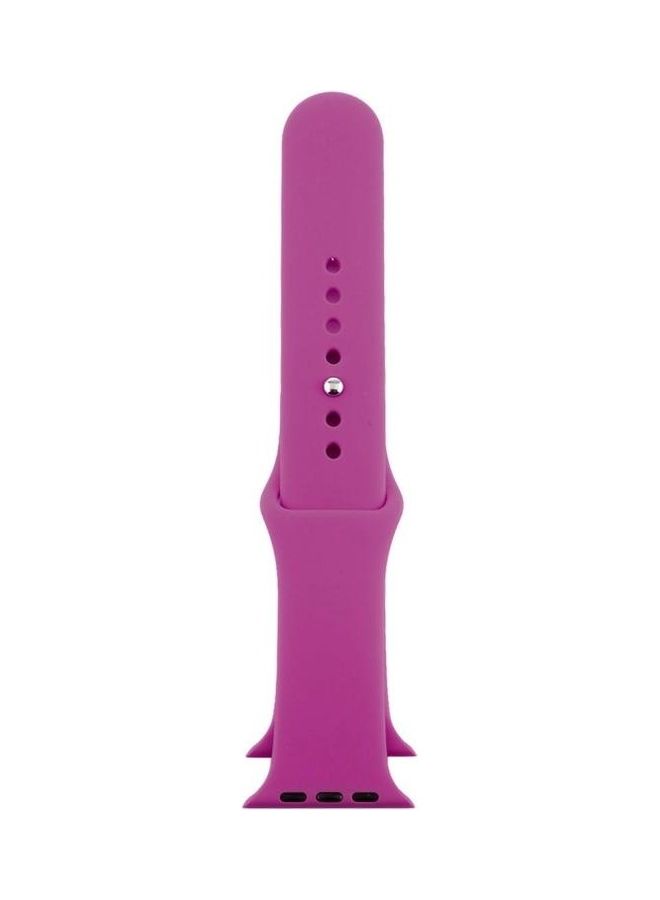 HuHa - Rubber Sport Watchband with Pin-and-tuck Closure For Apple Watch Series 7/6/SE/5/4/3/2/1 42/44/45mm Dragon Fruit - Image 1