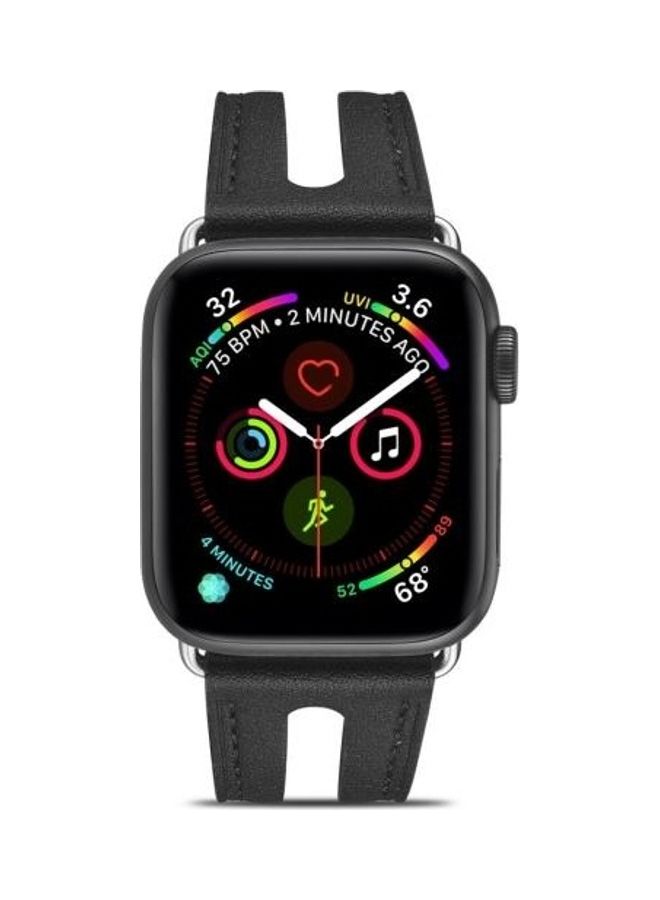 HuHa - Ethnic Replacement Watchband For Apple Watch Series 1/2/3/4/5/6/7/SE 38/40/41mm Black - Image 1