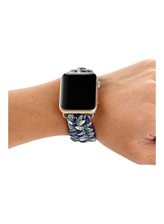 HuHa Umbrella Cord Braided Strap For Apple Watch Series 7 41mm/6 & Se & 5 & 4 40mm/3 & 2 & 1 38mm Black/White - Image 5