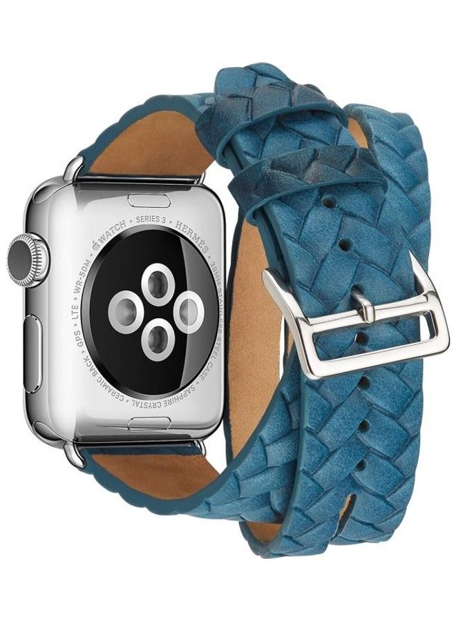 HuHa - Ethnic Replacement Watchband For Apple Watch Series 1/2/3/4/5/6/7/SE 38/40/41mm Blue - Image 1