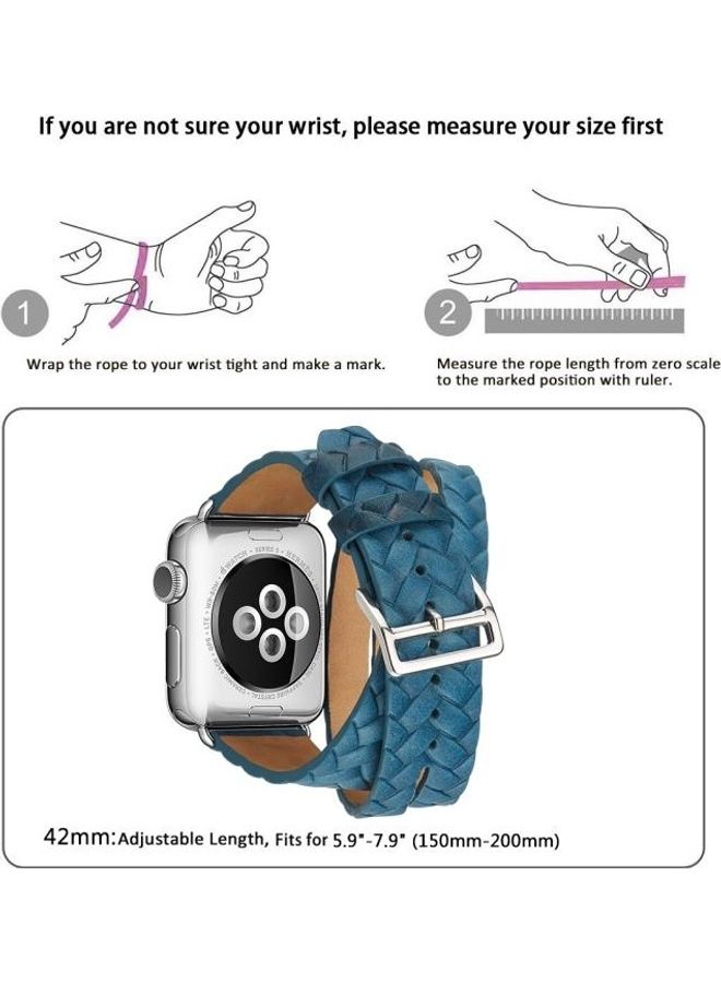 HuHa - Ethnic Replacement Watchband For Apple Watch Series 1/2/3/4/5/6/7/SE 38/40/41mm Blue - Image 1