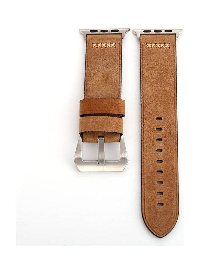 HuHa Retro XX Line Pattern Replacement Watch Band For Apple Watch Series 3 & 2 & 1 38mm Khaki - Image 2