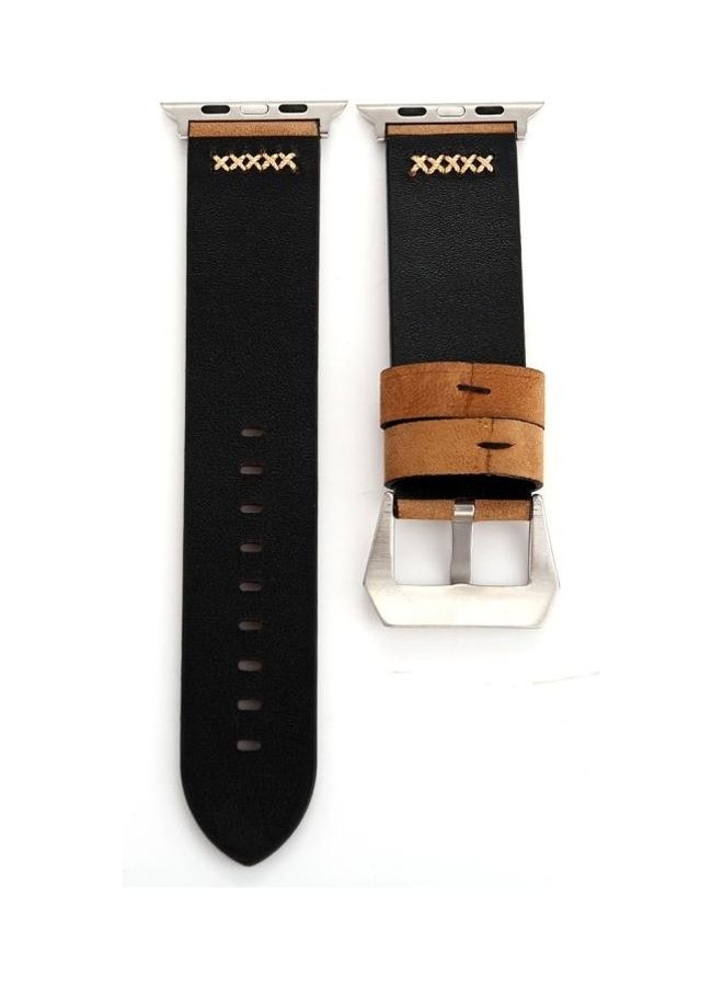 HuHa Retro XX Line Pattern Replacement Watch Band For Apple Watch Series 3 & 2 & 1 38mm Khaki - Image 3