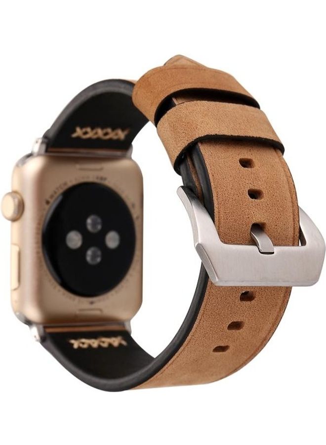 HuHa Retro XX Line Pattern Replacement Watch Band For Apple Watch Series 3 & 2 & 1 38mm Khaki - Image 4