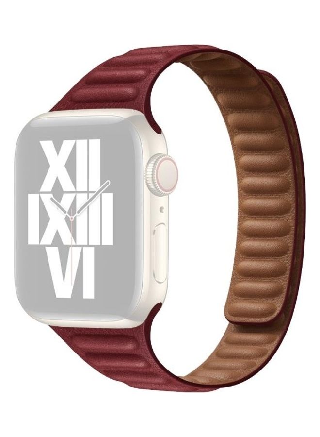 HuHa Slimming Loop Magnetic Replacement Watchband For Apple Watch Series 7 41mm / 6 & SE & 5 & 4 40mm / 3 & 2 & 1 38mm Wine Red - Image 1