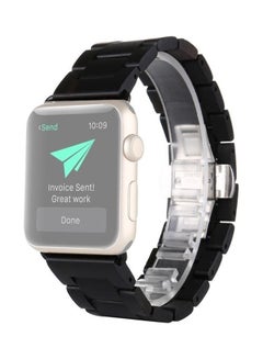 HuHa Wooden Replacement Wrist Strap Watchband For Apple Watch Series 7/6/SE/5/4/3/2/1 41/40/38mm Black  - Image 1
