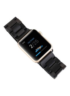 HuHa Wooden Replacement Wrist Strap Watchband For Apple Watch Series 7/6/SE/5/4/3/2/1 41/40/38mm Black  - Image 2