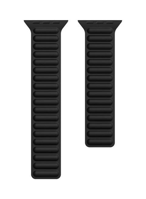 Silicone Magnetic Chain Watchband For Apple Watch Series 7/6/SE/5/4/3/2/1 41/40/38mm Black