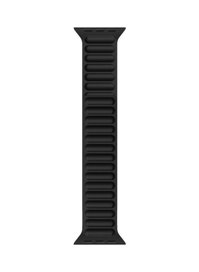 HuHa Silicone Magnetic Chain Watchband For Apple Watch Series 7/6/SE/5/4/3/2/1 45/44/42mm Black - Image 2