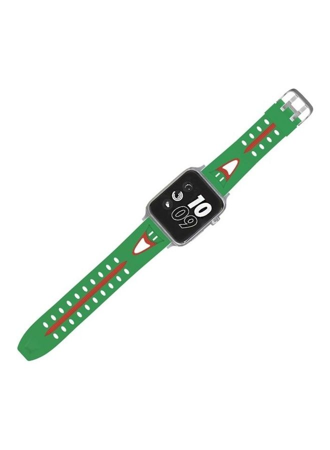 HuHa Fashion Smiling Face Pattern Silicone Strap For Apple Watch Series 3/2/1 42mm Green - Image 5