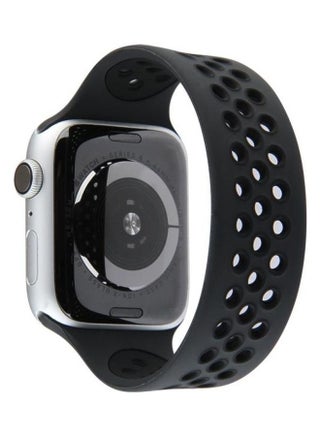 Elastic Silicone Watchband For Apple Watch Series 7/6/SE/5/4/3/2/1 45/44/42mm, Length: 170mm Black - v1634550937/N51415893A_1