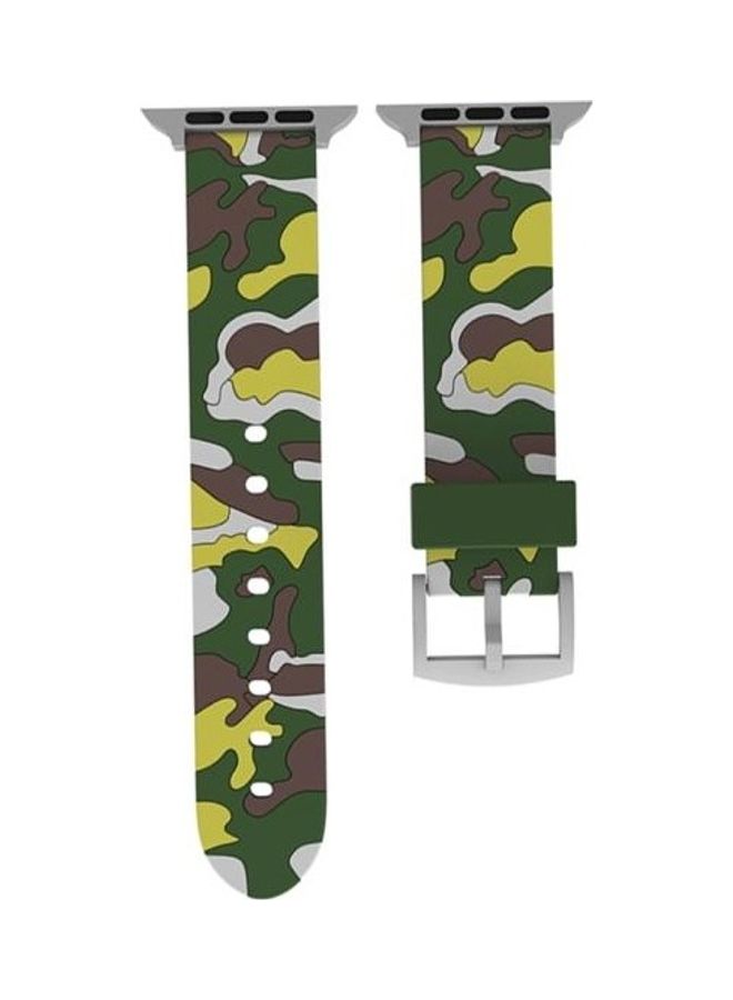 HuHa Fashion Camouflage Pattern Silicone Strap For Apple Watch Series 3/2/1 42mm Green - Image 2