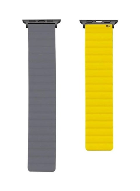Replacement Strap For Apple Watch Series 7 41mm/6 & SE & 5 & 4 40mm/3 & 2 & 1 38mm Grey/Yellow