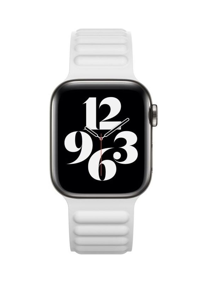 HuHa Magnetic Chain Watchband For Apple Watch Series 7 45mm/6 & SE & 5 & 4 44mm/3 & 2 & 1 42mm White - Image 1