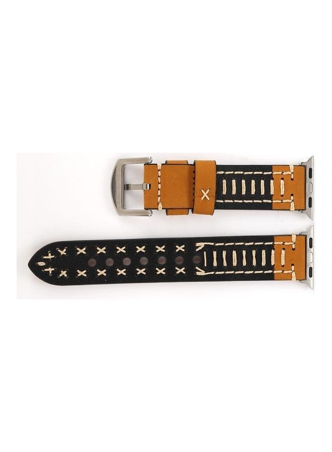 HuHa - Manual Line Pattern Replacement Watch Band For Apple Watch Series 3 & 2 & 1 42mm Khaki - Image 1