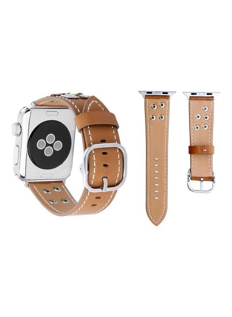 Fashion Occident Style Flowers Replacement Watch Band For Apple Watch Series 3 & 2 & 1 42mm Khaki