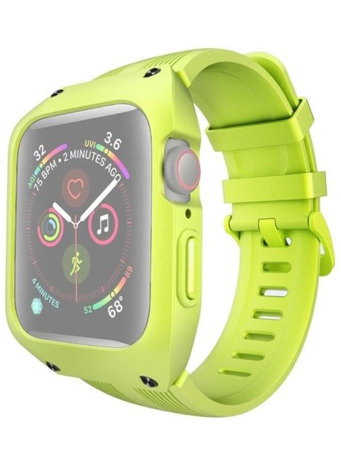 Separable Armor Shockproof Silicone Case and Strap Band For Apple Watch 5/4 40mm Green