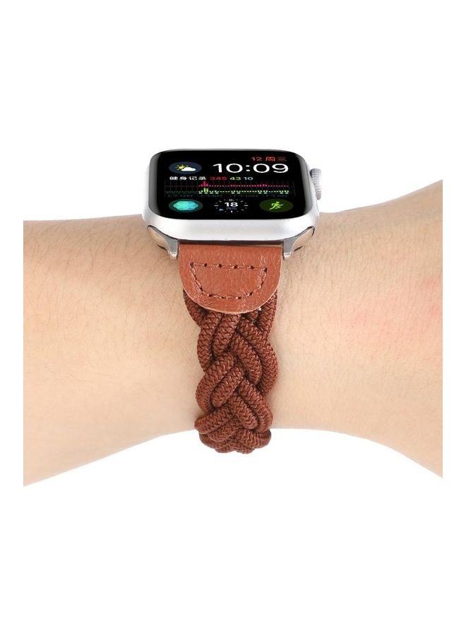 HuHa Elastic Woven Watchband For Apple Watch Series 7/6/SE/5/4/3/2/1 38/40/41mm Coffee - Image 5