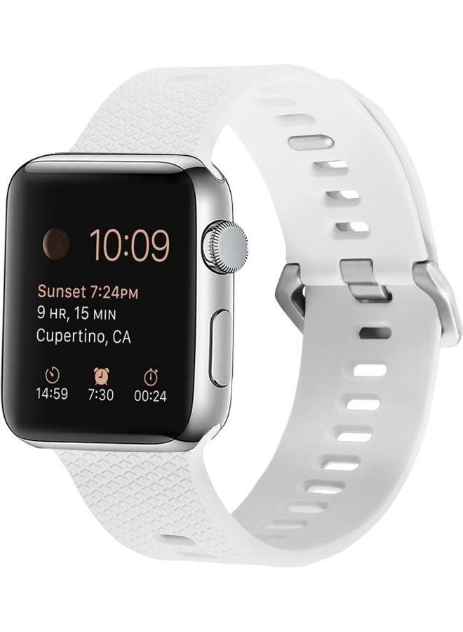 HuHa Replacement Strap Watchband For Apple Watch Series 7 41mm/6 & SE & 5 & 4 40mm/3 & 2 & 1 38mm White - Image 3
