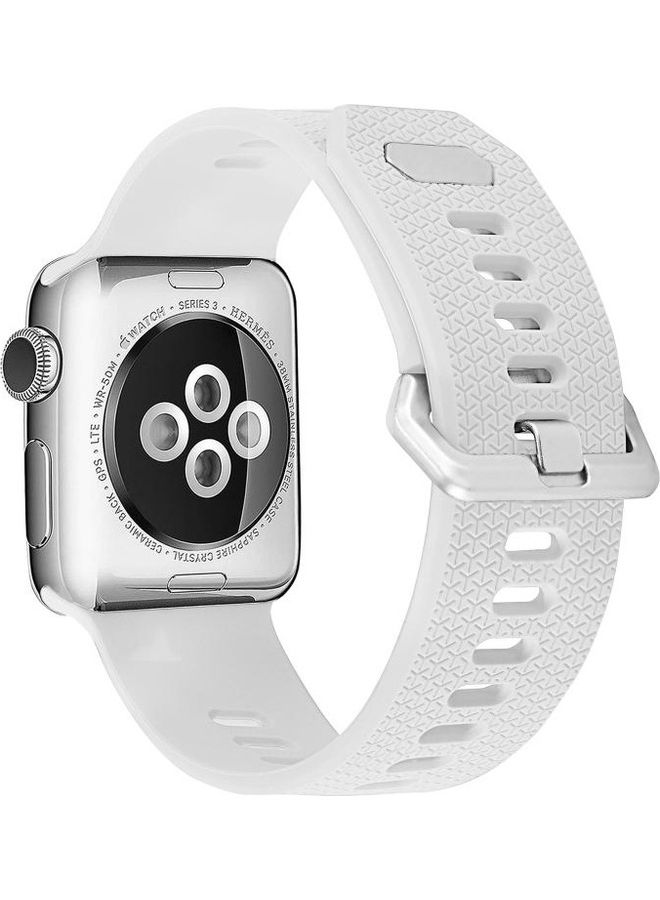 HuHa Replacement Strap Watchband For Apple Watch Series 7 41mm/6 & SE & 5 & 4 40mm/3 & 2 & 1 38mm White - Image 4