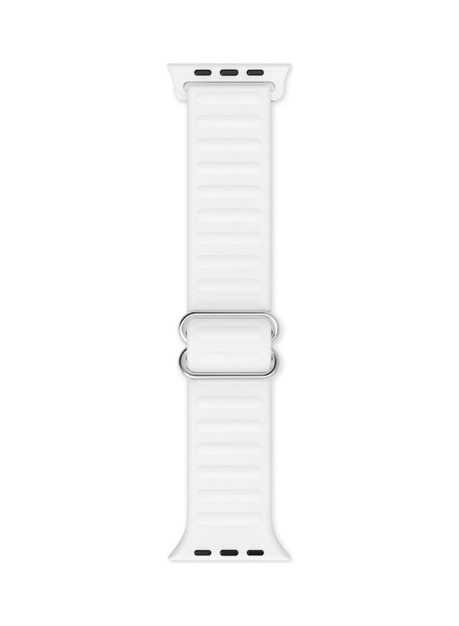 HuHa Japanese Word Buckle Replacement Watchband For Apple Watch Series 7 41mm/6 & SE & 5 & 4 40mm/3 & 2 & 1 38mm White - Image 1
