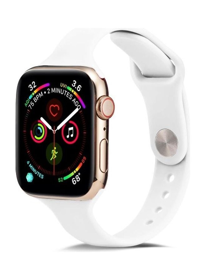 HuHa Replacement Wrist Strap Watchband For Apple Watch 5/4 44mm & 3/2/1 42mm White - Image 1