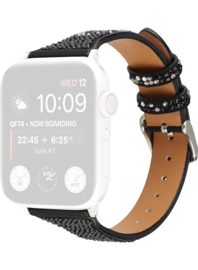 HuHa Ethnic Replacement Watchband For Apple Watch Series 1/2/3/4/5/6/7/SE 42/44/45mm Black - Image 1