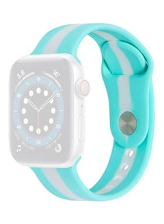 Secondary Colour Silicone Replacement Watchbands For Apple Watch Series 7/6/5/4/3/2/1/SE 41/40/38 Emerald Green