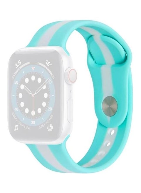 Secondary Colour Silicone Replacement Watchbands For Apple Watch Series 7/6/5/4/3/2/1/SE 41/40/38 Emerald Green