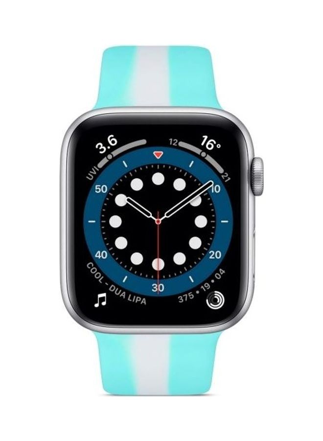 HuHa - Secondary Colour Silicone Replacement Watchbands For Apple Watch Series 7/6/5/4/3/2/1/SE 41/40/38 Emerald Green - Image 1