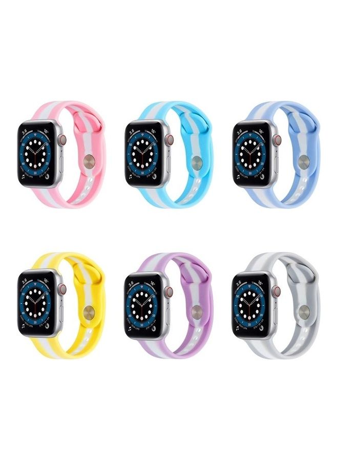HuHa - Secondary Colour Silicone Replacement Watchbands For Apple Watch Series 7/6/5/4/3/2/1/SE 41/40/38 Emerald Green - Image 1
