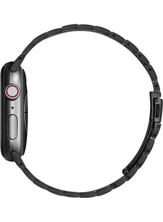 HuHa - Ethnic Replacement Watchband for Apple Watch Series 1/2/3/4/5/6/7/SE 42/44/45mm Black - Image 1