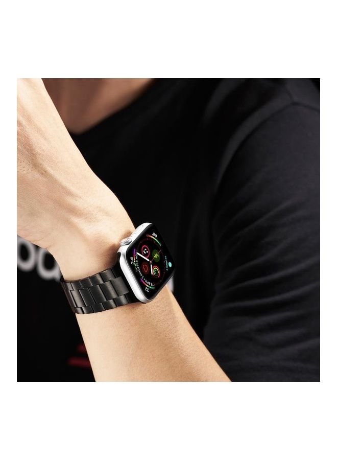 HuHa - Ethnic Replacement Watchband for Apple Watch Series 1/2/3/4/5/6/7/SE 42/44/45mm Black - Image 1
