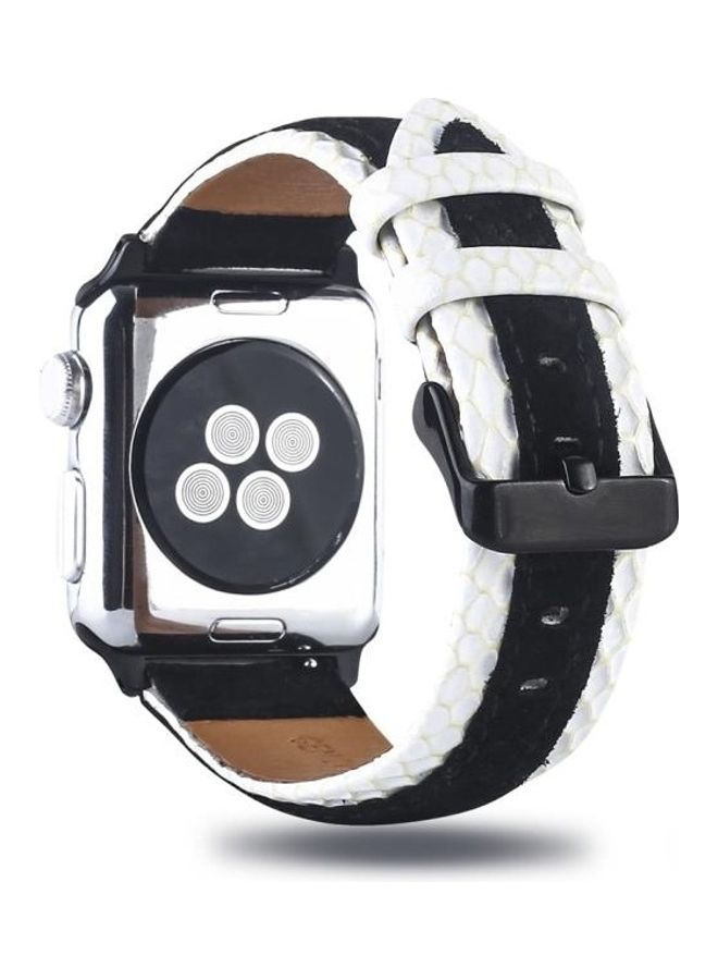 HuHa Round Hole Top Grain Leather Wrist Watch Band for Apple Watch Series 7 41mm/6 & SE & 5 & 4 40mm/3 & 2 & 1 38mm Multicolour - Image 4