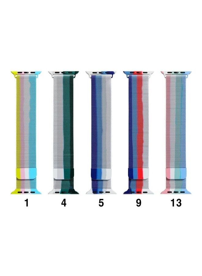HuHa - Rainbow Milanese Replacement Strap Watchband For Apple Watch Series 7/6/SE/5/4/3/2/1 41/40/38mm Multicolour - Image 1