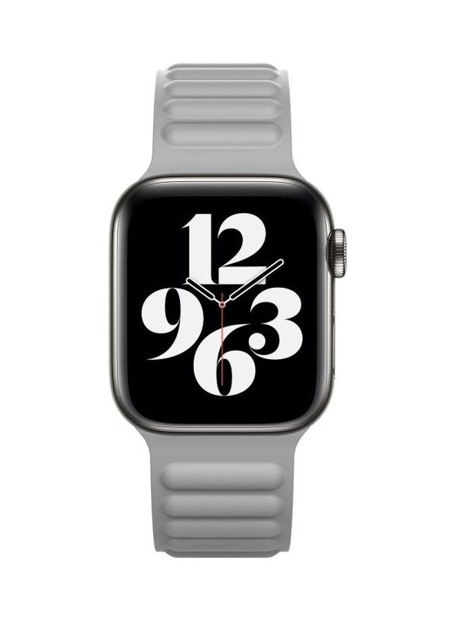 HuHa Silicone Magnetic Chain Watchband For Apple Watch Series 7/6/5/4/3/2/1/SE 41/40/38 Grey - Image 3