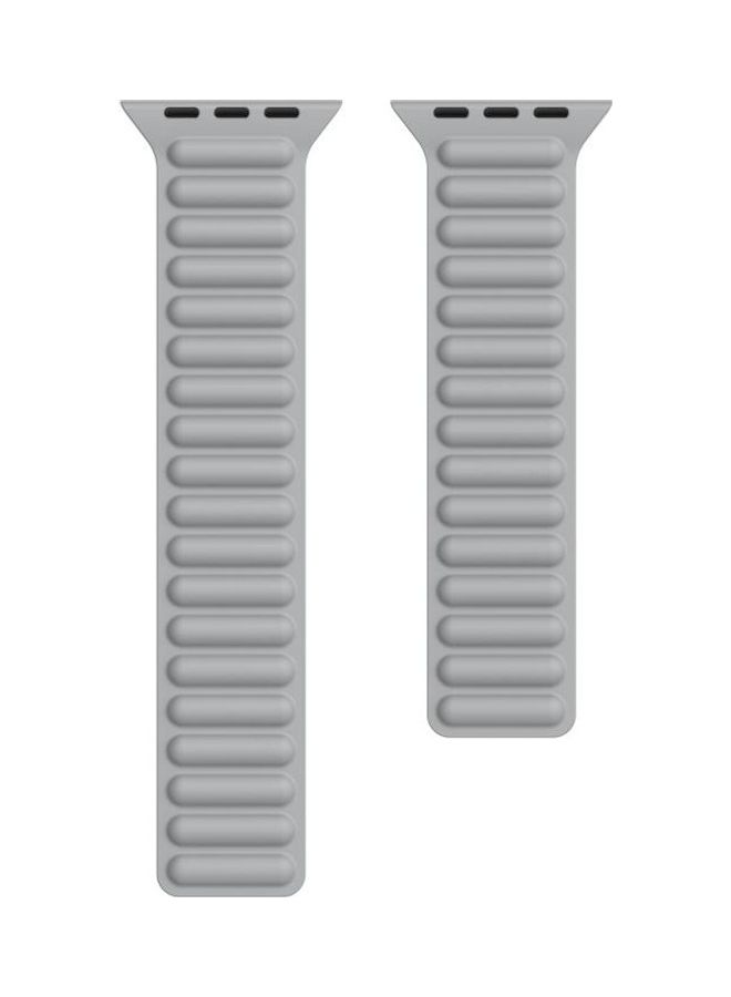 HuHa Silicone Magnetic Chain Watchband For Apple Watch Series 7/6/5/4/3/2/1/SE 41/40/38 Grey - Image 1