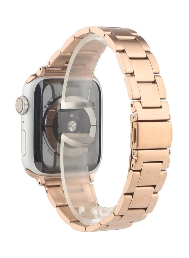 HuHa Watchband For Apple Watch Series 7 6 & SE & 5 & 4 3 & 2 & 1 Rose Gold - Image 3