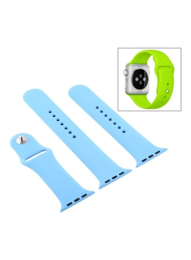 HuHa Rubber Sport Watchband with Pin-and-tuck Closure For Apple Watch Series 7/6/SE/5/4/3/2/1 38/40/41mm Blue - Image 2