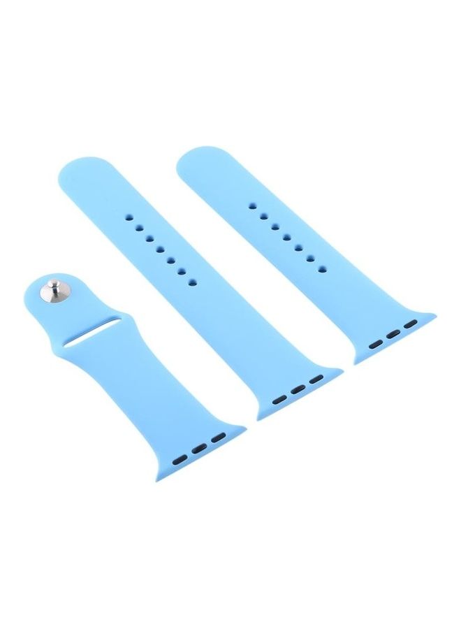 HuHa Rubber Sport Watchband with Pin-and-tuck Closure For Apple Watch Series 7/6/SE/5/4/3/2/1 38/40/41mm Blue - Image 1