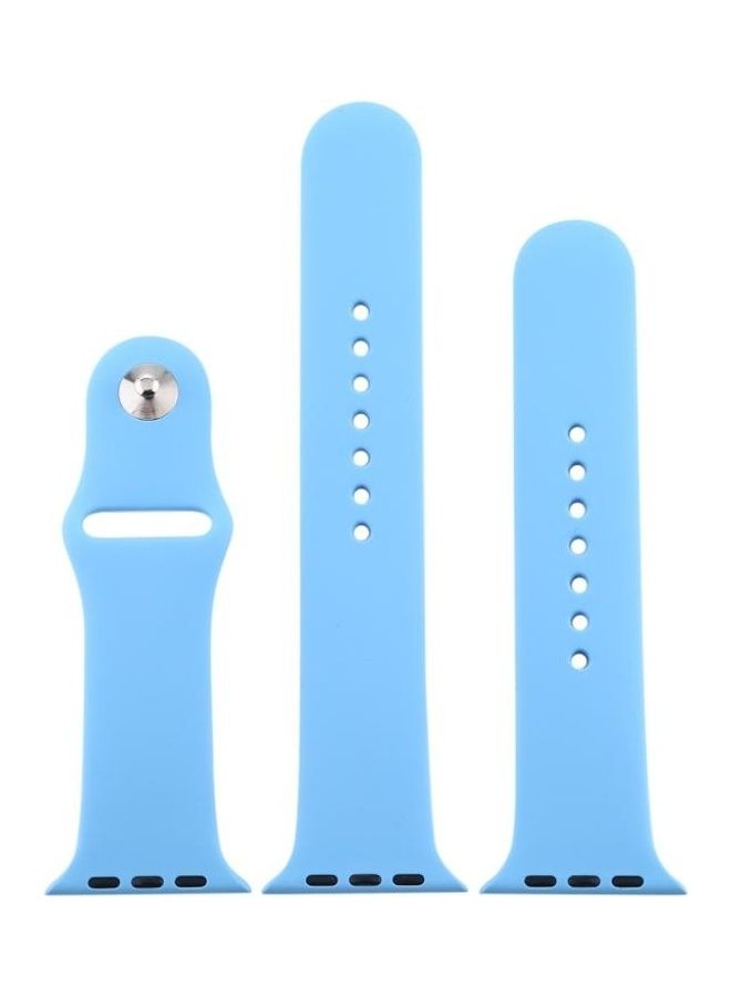 HuHa Rubber Sport Watchband with Pin-and-tuck Closure For Apple Watch Series 7/6/SE/5/4/3/2/1 38/40/41mm Blue - Image 4